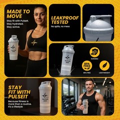 PulseITHydraFlow Shaker 500ml | 2 Storage BPA Free Grey