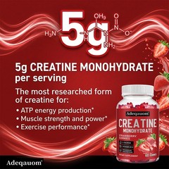 Creatine Monohydrate Gummies Muscle Gain 5000 Mg Per Serving 60 Gummies