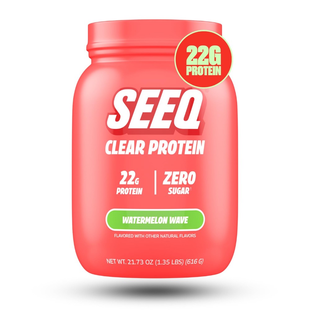 SEEQ Clear Protein Powder Watermelon Wave 22 Servings 22g Clear Whey Prote…