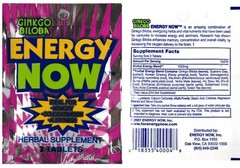 2 Energy Now Herbal Supplements Ginkgo Biloba 48 Packs 3 Pills In Each Pack