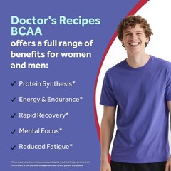 Doctors Recipes BCAA 1000 mg, 211 Ratio, L-Leucine, L-Isoleucine, L-Valine, B…