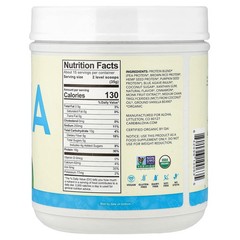 Organic Protein Powder, Vanilla, 1 lb 2.5 oz (525 g)