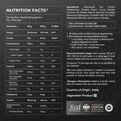 Pea Protein Powder 25g Protein, 4.6g BCAA, 5gFiber | Rich Chocolate, 1 Serving