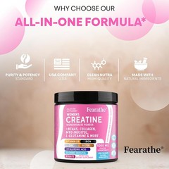 Creatine Monohydrate Powder For Women Strengthen Muscles 5 Grams Per Serving