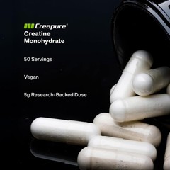 Platinum Creapure Creatine Monohydrate Capsules – 100 Veggie Pills for Strength