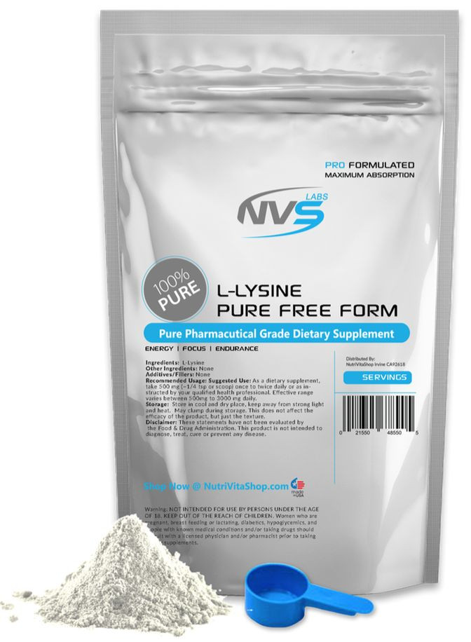 1000g (2.2 lb) 100% L-LYSINE HCL NVS USP GRADE KOSHER nonGMO