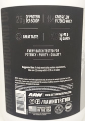 Raw Whey Isolate Protein Powder, Cookies and Cream 25 Servings Net Wt 30.86 oz