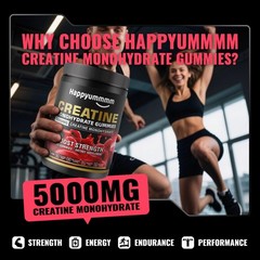 Creatine Monohydrate Gummies, NSF Certified, 5g Dose for Men & Women to Suppo…