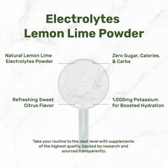 Electrolytes Powder, 1Lb (69 Servings) – No Sugar, Lemon Lime – Hydration Supple