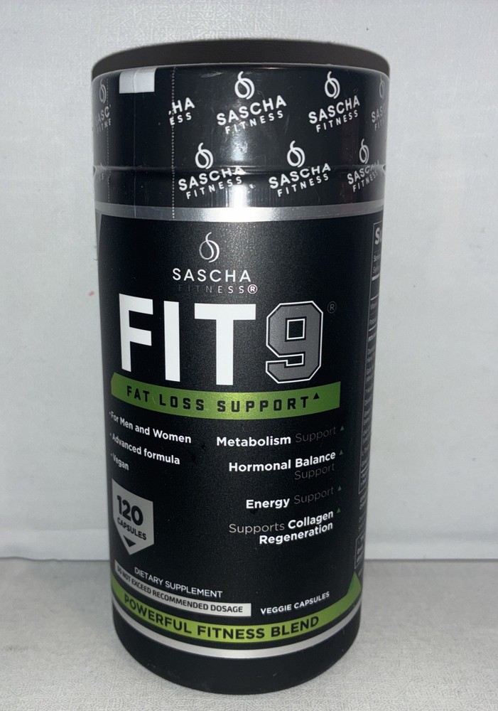 Fit 9 by Sascha Fitness/ Fat Loss Support/ 120 Caps/ Exp 09/2028