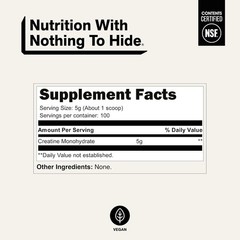NAKED Pure Micronized Creatine Monohydrate Powder – NSF Certified, Unflavored