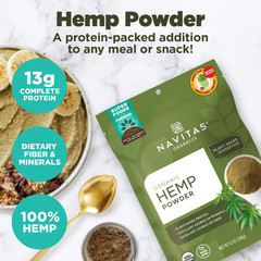 Hemp Powder – Vegan Protein, Fiber & Minerals – for Smoothies, Oatmeal, Baking ,