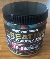 2x 120ct Happyummmm Creatine Monohydrate 240ct Gummies Cherry & Raspberry