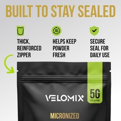 VELOMIX Micronized Creatine Monohydrate 10.6 Ounce (Pack of 1), 60 Servings