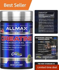 Unflavored Creatine Monohydrate Powder, Micronized for Quick Absorption – 100g
