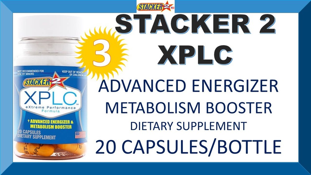 3 STACKER TWO XPLC Weight Loss Advanced Energizer Booster 20 Capsules 3 Bottles