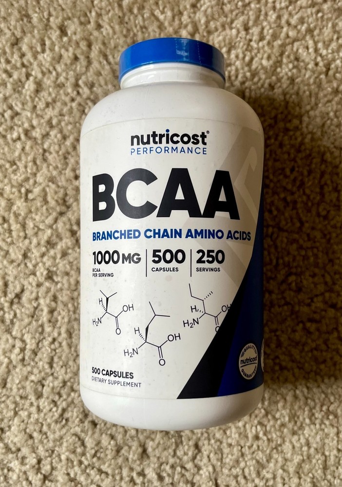 Nutricost Performance BCAA Capsules 1,000 mg 500 Capsules 250 Servings Exp 07/26
