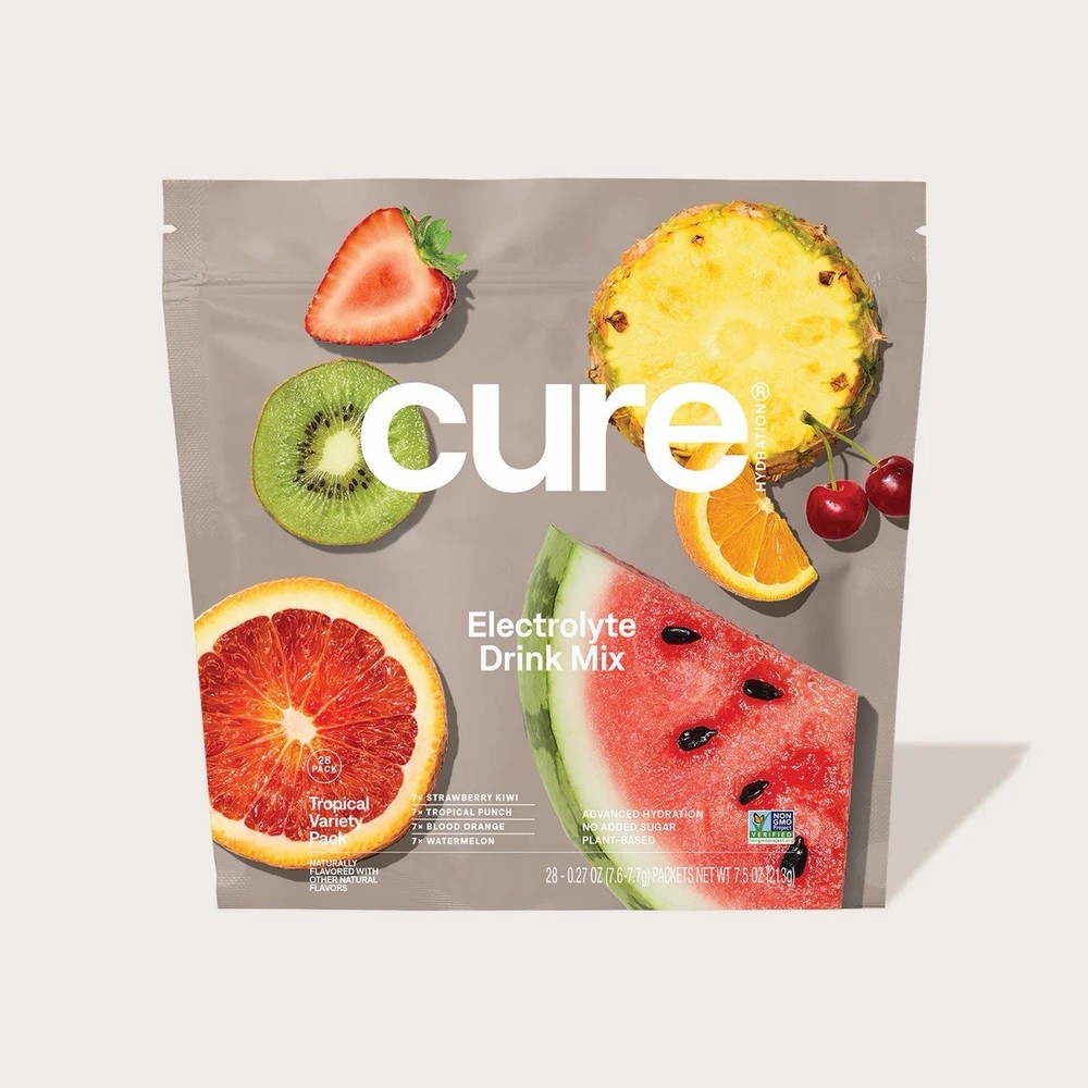 Cure Electrolyte Drink Mix Tropical Variety Pack Of 8 Packs – NEW SEALED!