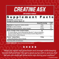 CREATINE A5X Muscle-Strength-Performance-Recovery – Unflavored (50 Servings)