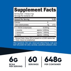 Nutricost BCAA 2:1:1 Powder (Raspberry Lemonade) 60 Servings – 6G Per Serving