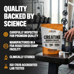 Micronized Creatine Monohydrate Powder 500G (1.1Lbs,100 Servings) – Bulk Creatin