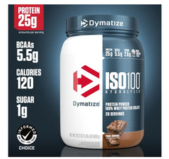 Dymatize ISO100 Hydrolyzed Whey Fudge Brownie 20 Servings 25g Protein