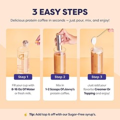 Javvy Protein Iced Coffee Caramel Whey Protein Cold Brew 20 Servings 12.6oz BEST