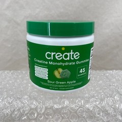 Create Creatine Monohydrate Gummies Sour Green Apple 45 Count NEW