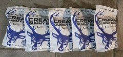 Box Of 5! Bucked Up Creatine Gummies-Blue Blast. 17.6oz/20Ser./bag Exp-06/2027