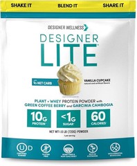 Designer Lite®, Plant + Whey Protein Powder, Vanilla Cupcake, 1.6 lb (720 g)