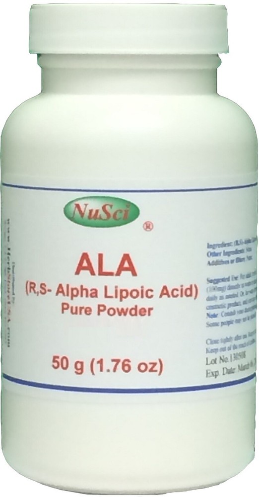 NuSci Alpha Lipoic Acid ALA 50g (1.76oz) Powder Pure Skincare antioxidant
