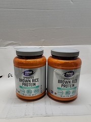 X2 Now Sports Sprouted Brown Rice Protein Powder Unflavored New 2 lbs Exp 2-27