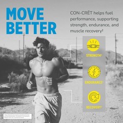 CON-CRET Creatine HCl Capsules | Muscle, 72 Count (Pack of 1), Clear