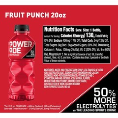 Fruit Punch, Electrolyte Enhanced Sports Drink, 20 Fl Oz Bottles, 8 Pack