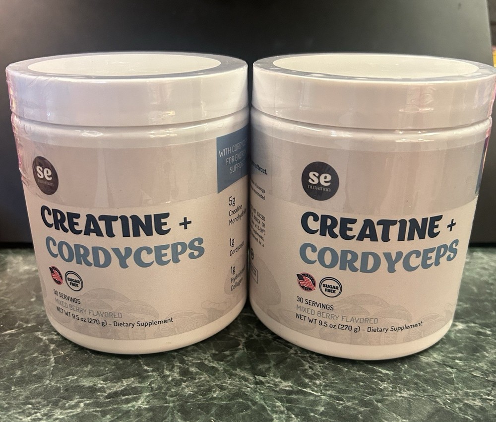 2-SE Nutrition Creatine + Cordyceps Sugar-Free Powder Mixed Berry 9.5 oz