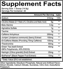 Pre Workout Powder Strawberry Mango 30 Servings Energy Focus Pump