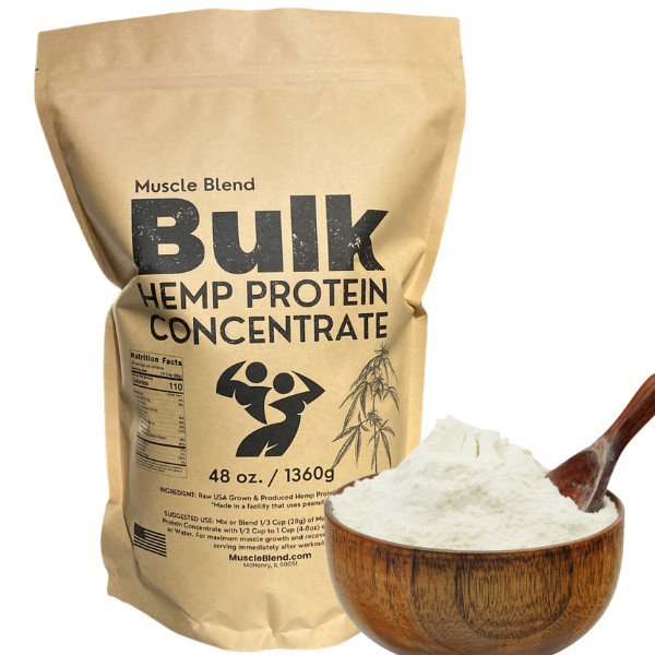 Muscle Blend Hemp Heart Protein Concentrate, Premium USA, All-Natural, Non-GMO