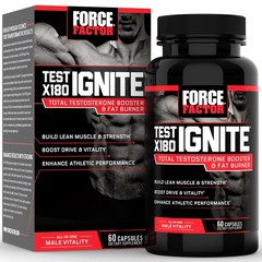 Force Factor Test X180 Ignite Total Testosterone Booster for Men with Fenugre…