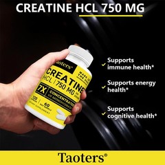Creatine Hcl 750 Mg 30-120 Capsule Support Immune Energy Cognitive Muscle Health