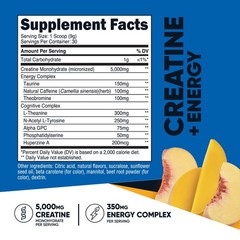 Nutricost Creatine + Energy 30 Servings (Peach Mango Flavored)