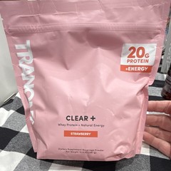 Tranont Clear+ Whey Protein Strawberry 20g Gluten-Free Vegetarian 13.4 oz