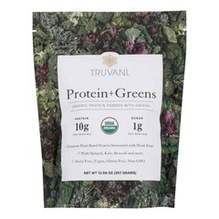 Truvani Plant Based Protein Plus Greens Organic Protein Powder soyy Free 12.59oz
