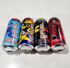 Limited Edition Megaman Sonic Pacman Pewdipie GFuel Energy Drink Can 16oz 4 pack