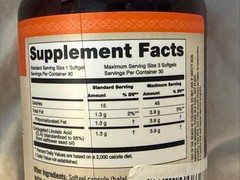 CLA 1300 95% Active Conjugated Linoleic Acid 90 Softgels Weight Support