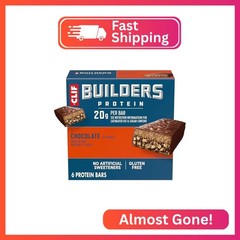 CLIF BUILDERS Protein Bars – Chocolate Flavor – 20g Plant Based Protein – Gluten