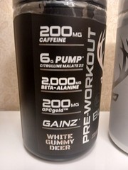 2Lrg BUCKED UP PRE-WORKOUT WHITE GUMMY DEER 60 SERVINGS ☆ Creatine monohyd. 75sv