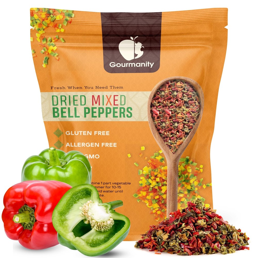 Dried Red and Green Bell Peppers Mix, 32oz Flavorful Diced Peppers Fresh and …