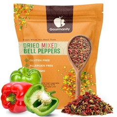 Dried Red and Green Bell Peppers Mix, 32oz Flavorful Diced Peppers Fresh and …