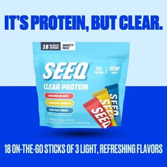 SEEQ Clear Protein Powder Sample Pack – 18 On-The-Go Sticks – 22g Clear Whey …