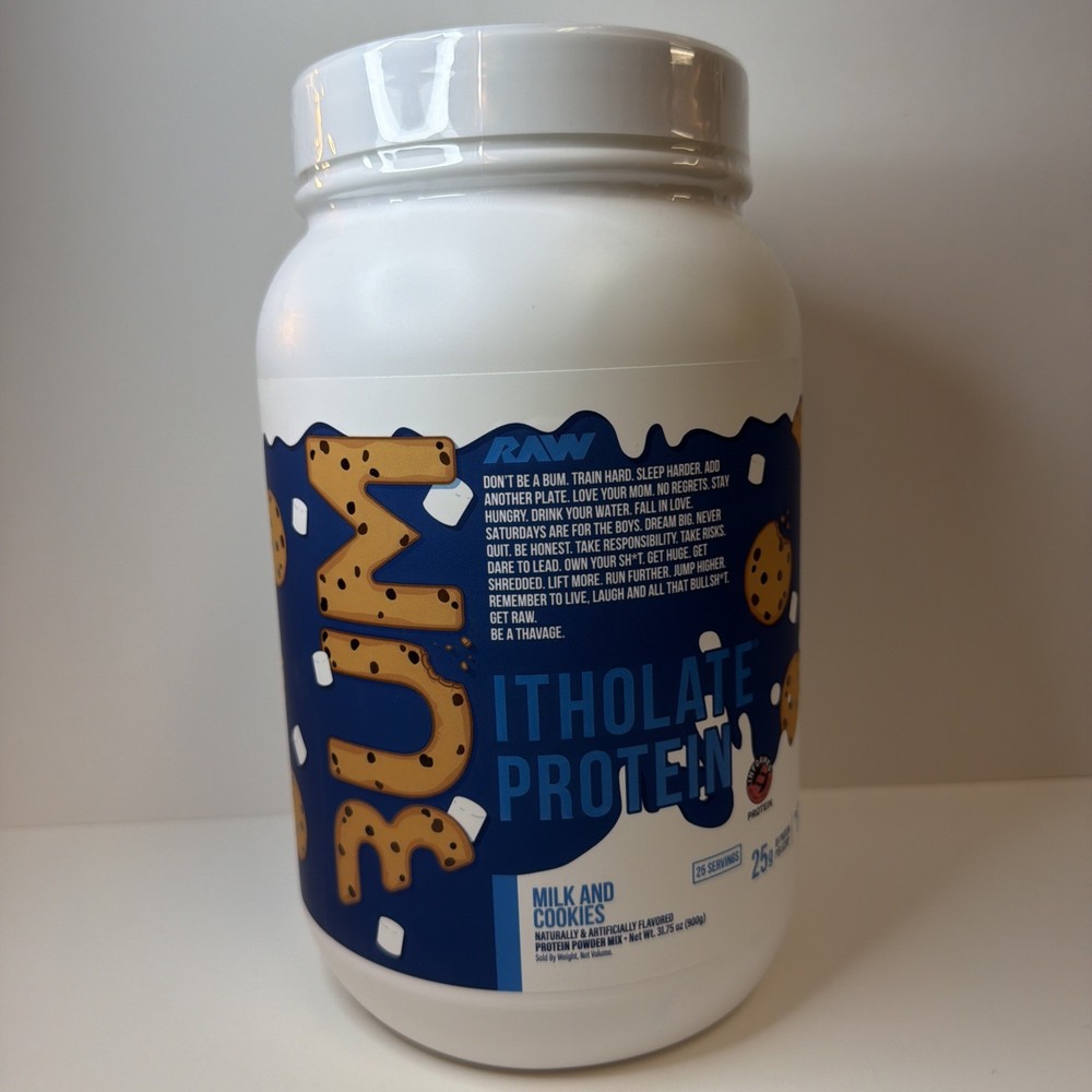 Raw Nutrition BUM Itholate Protein – Milk And Cookies – New – 25 Servings